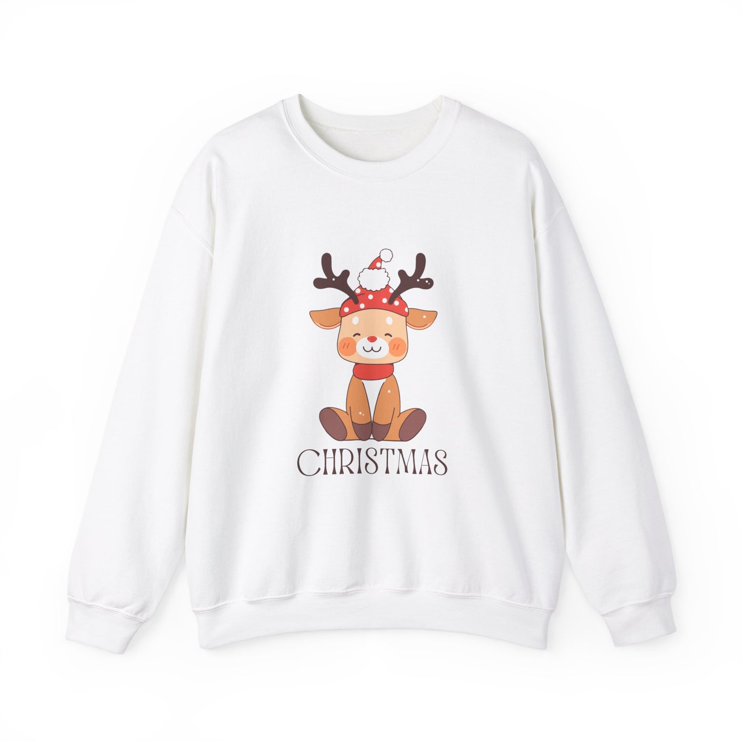 Unisex Heavy Blend Crewneck Sweatshirt Sitting Deer with Christmas ππ¦β¨