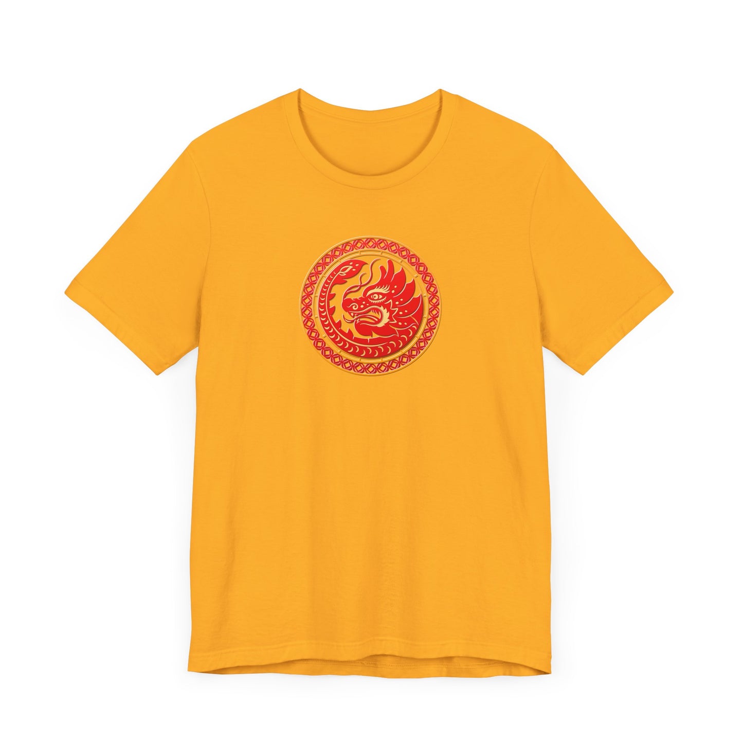 Unisex Jersey Short Sleeve Tee Dragon Magic Chinese New Year Red & Yellow