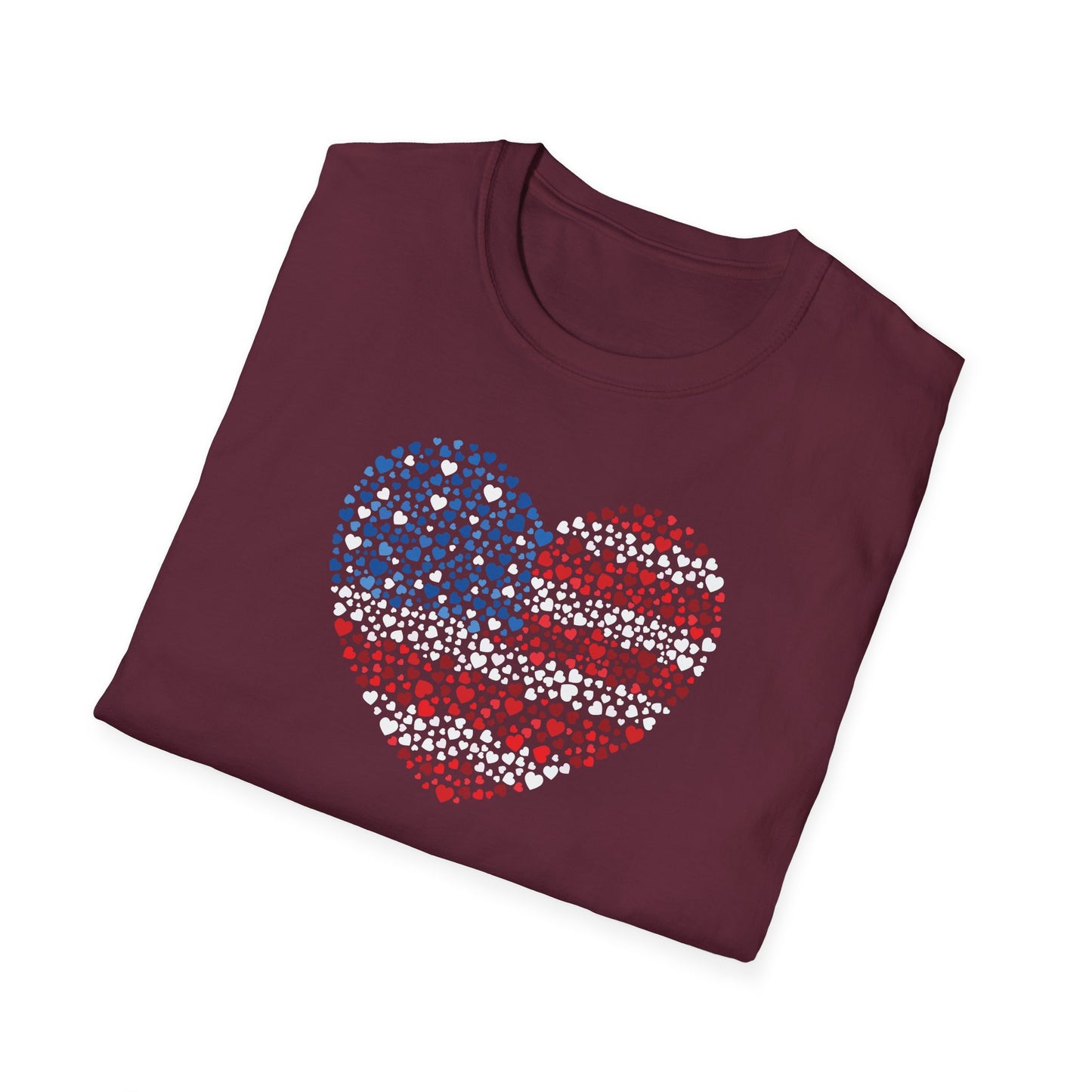 Patriotic Heartbeat Unisex Softstyle T-Shirt