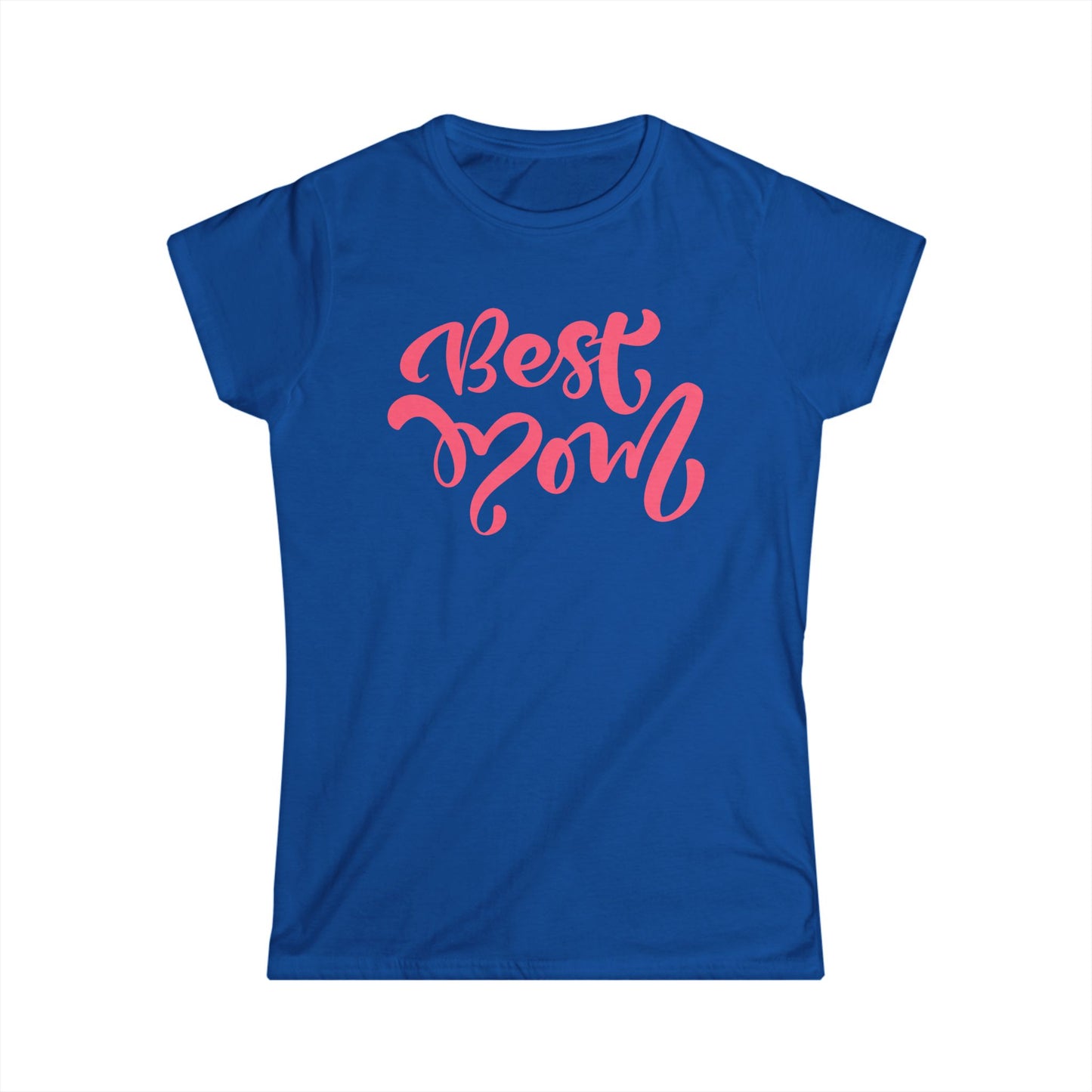 Best Mom Peach Color Print Women's Softstyle Tee