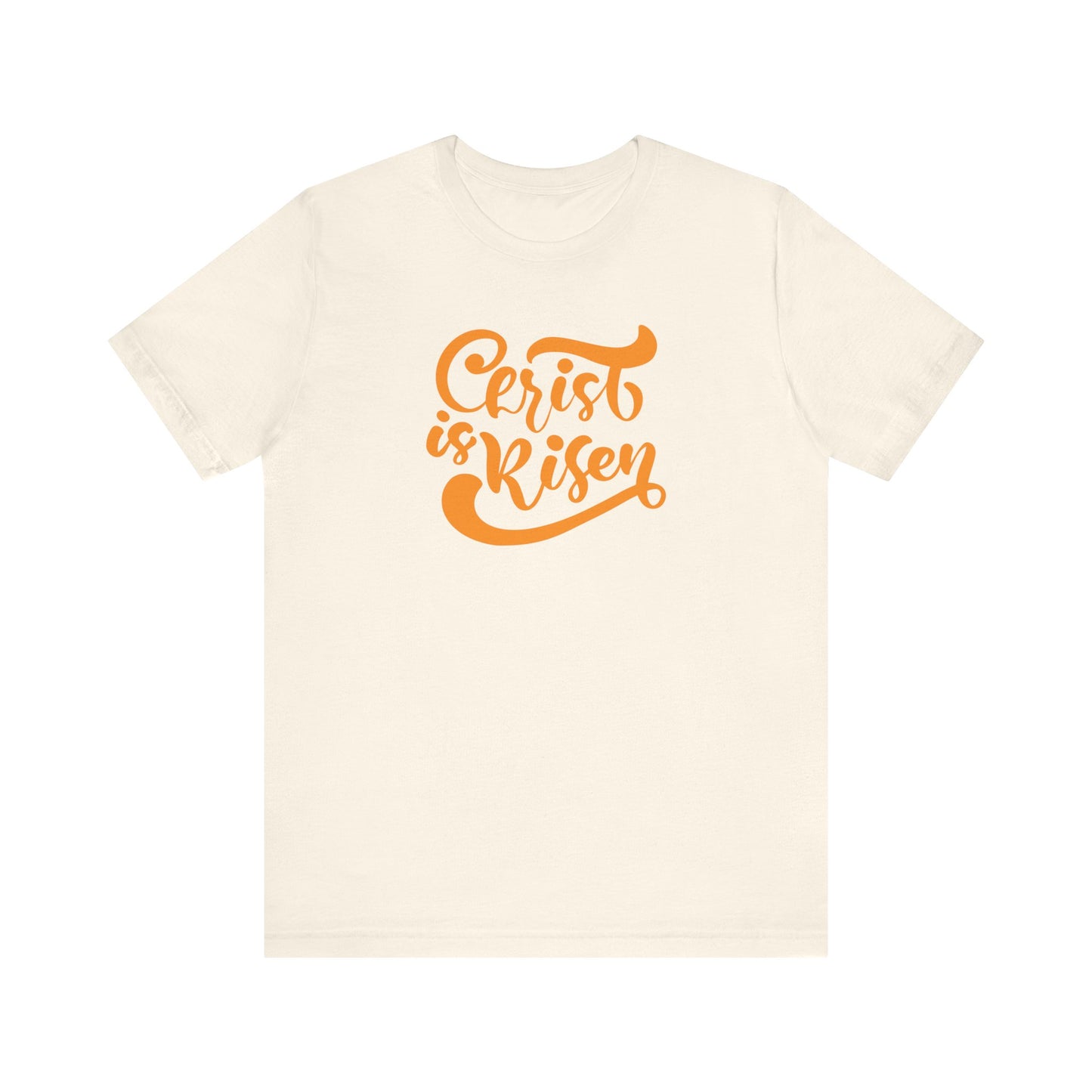Christ is Risen Orange Print Unisex Jersey Short Sleeve Tee