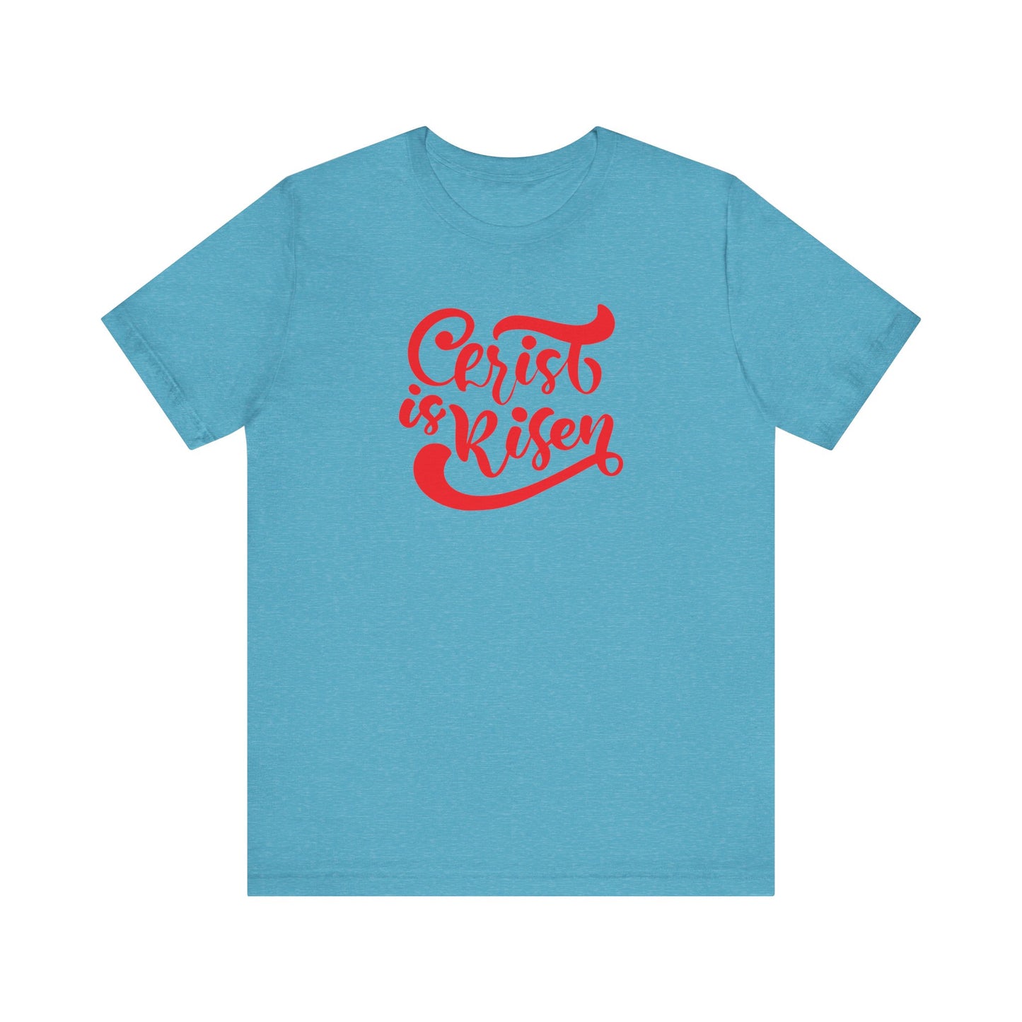 Christ is Risen Red Print Unisex Jersey Short Sleeve Tee