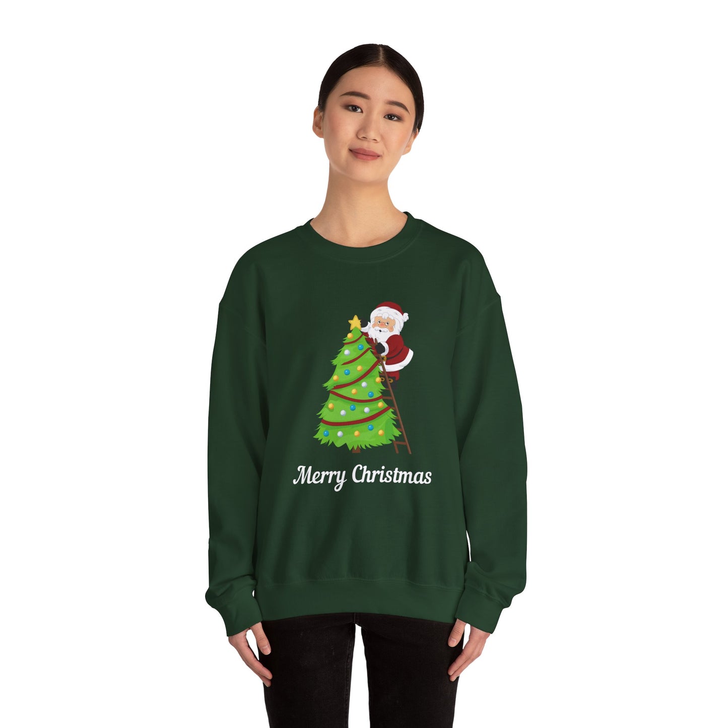 Unisex Heavy Blend Crewneck Sweatshirt Santa Climbing Ladder Merry Christmas π
πβ¨