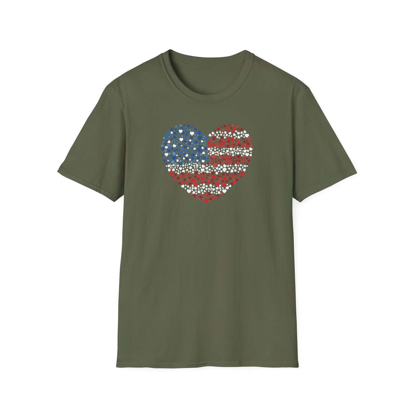 Patriotic Heartbeat Unisex Softstyle T-Shirt
