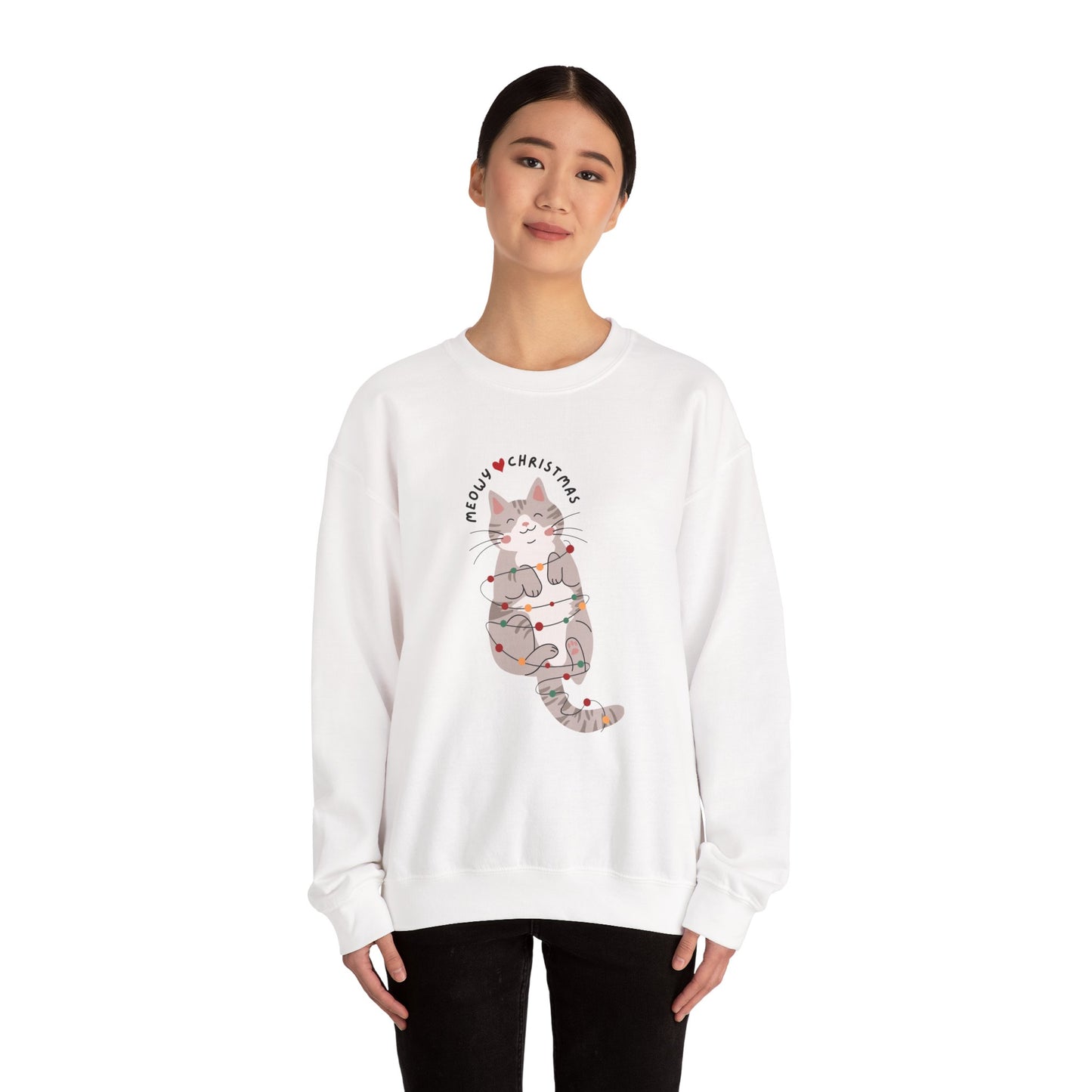 Meowy Christmas Cat ππ±β¨ Unisex Heavy Blend Crewneck Sweatshirt