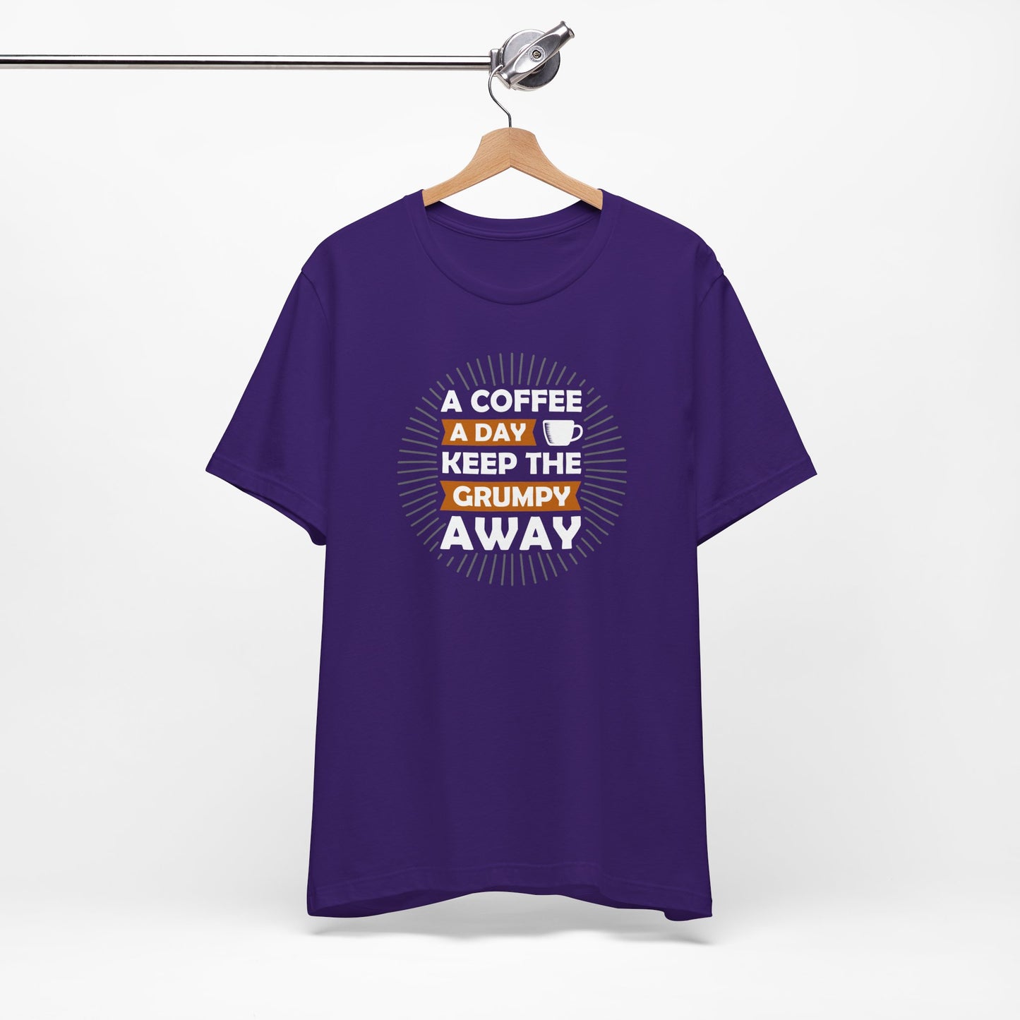 A Coffee A Day Keeps The Grumpy Away Unisex Jersey Short Sleeve Tee