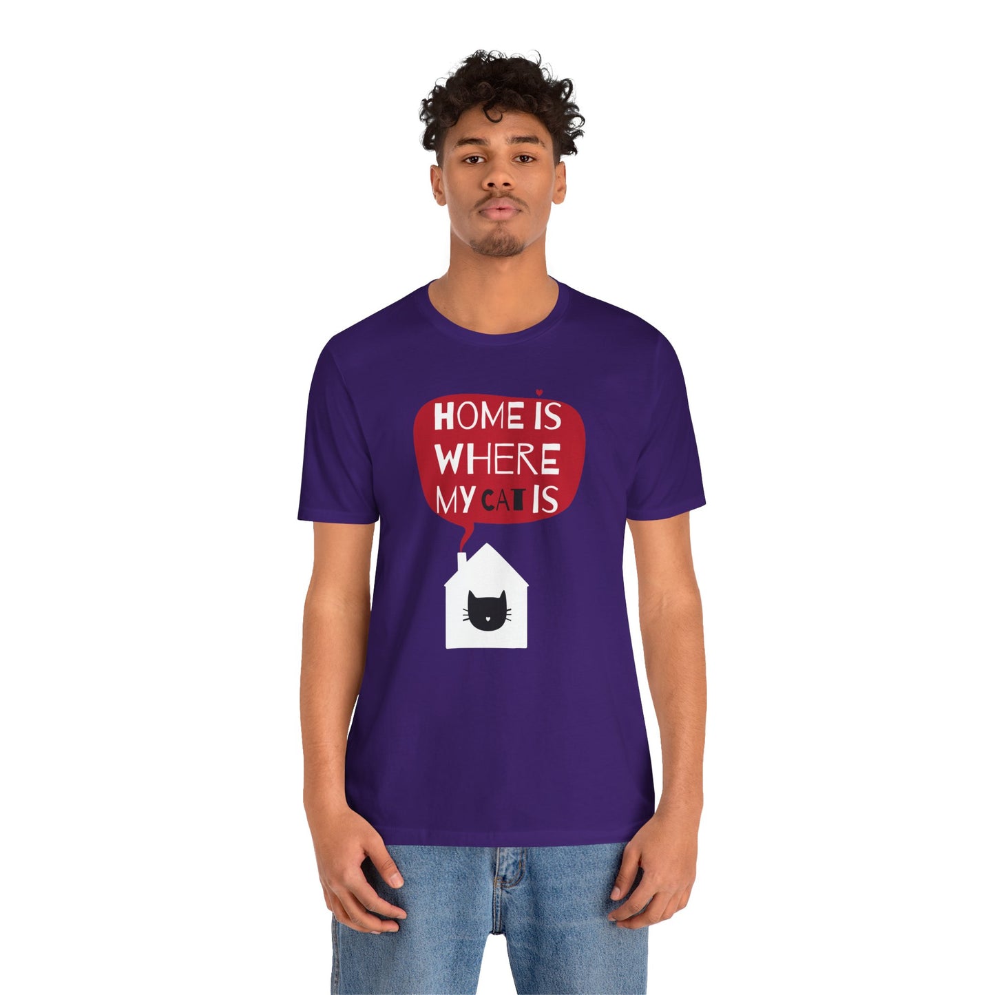 Home Is Where My Cat Is Unisex Jersey Short Sleeve Tee