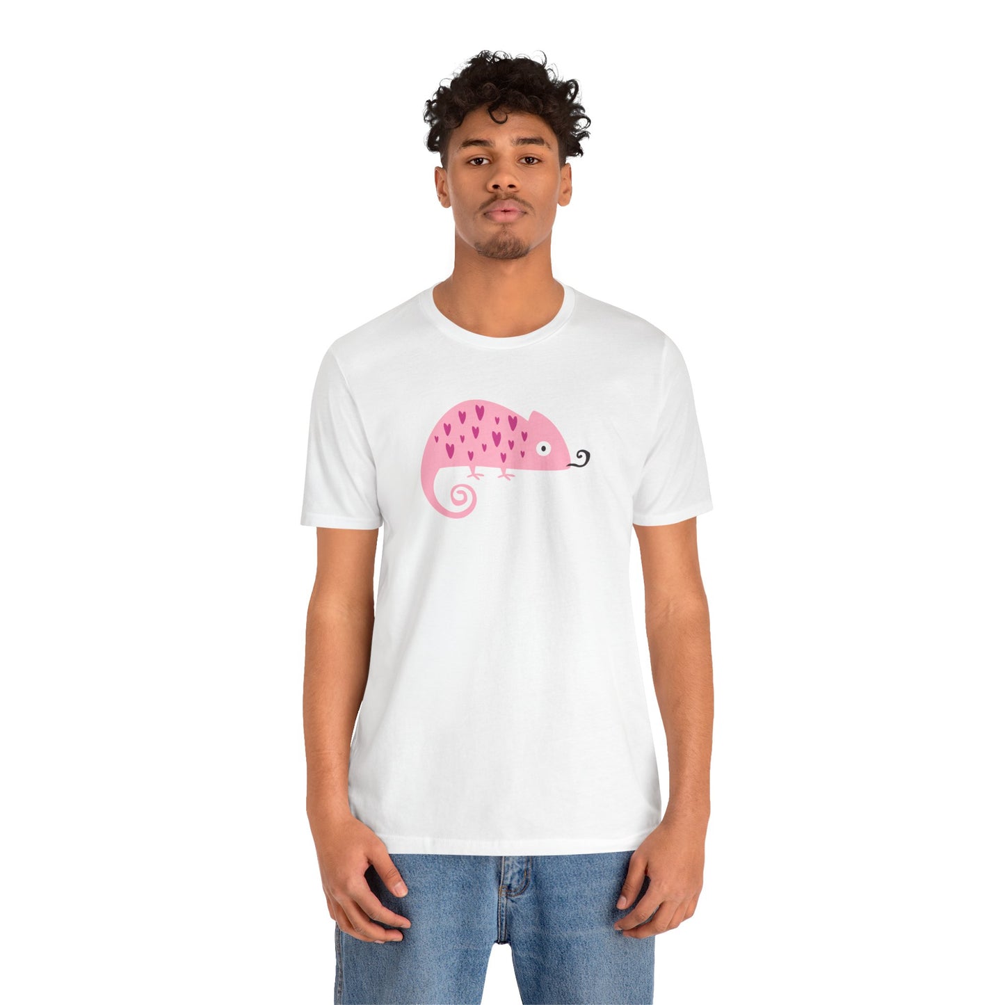 Pink Chameleon Love Heartfelt Charm Unisex Jersey Short Sleeve Tee