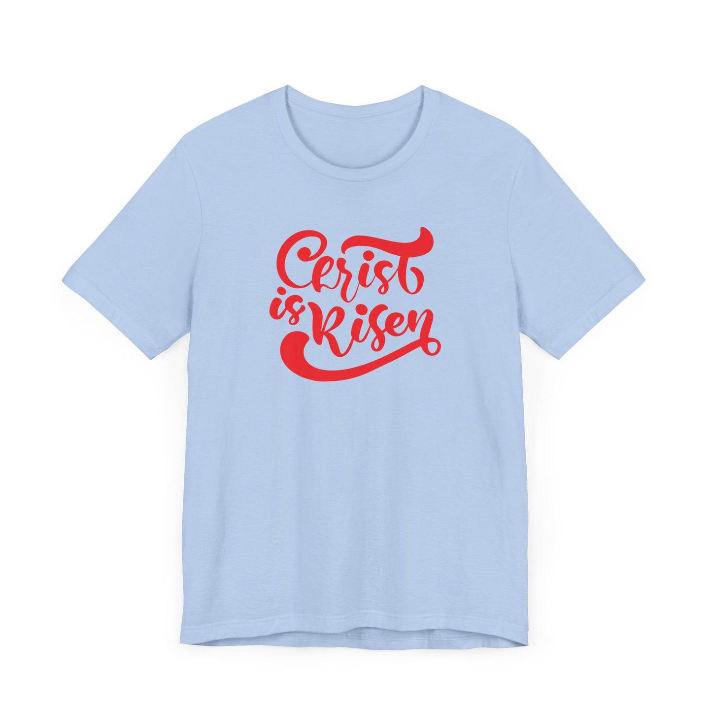 Christ is Risen Red Print Unisex Jersey Short Sleeve Tee