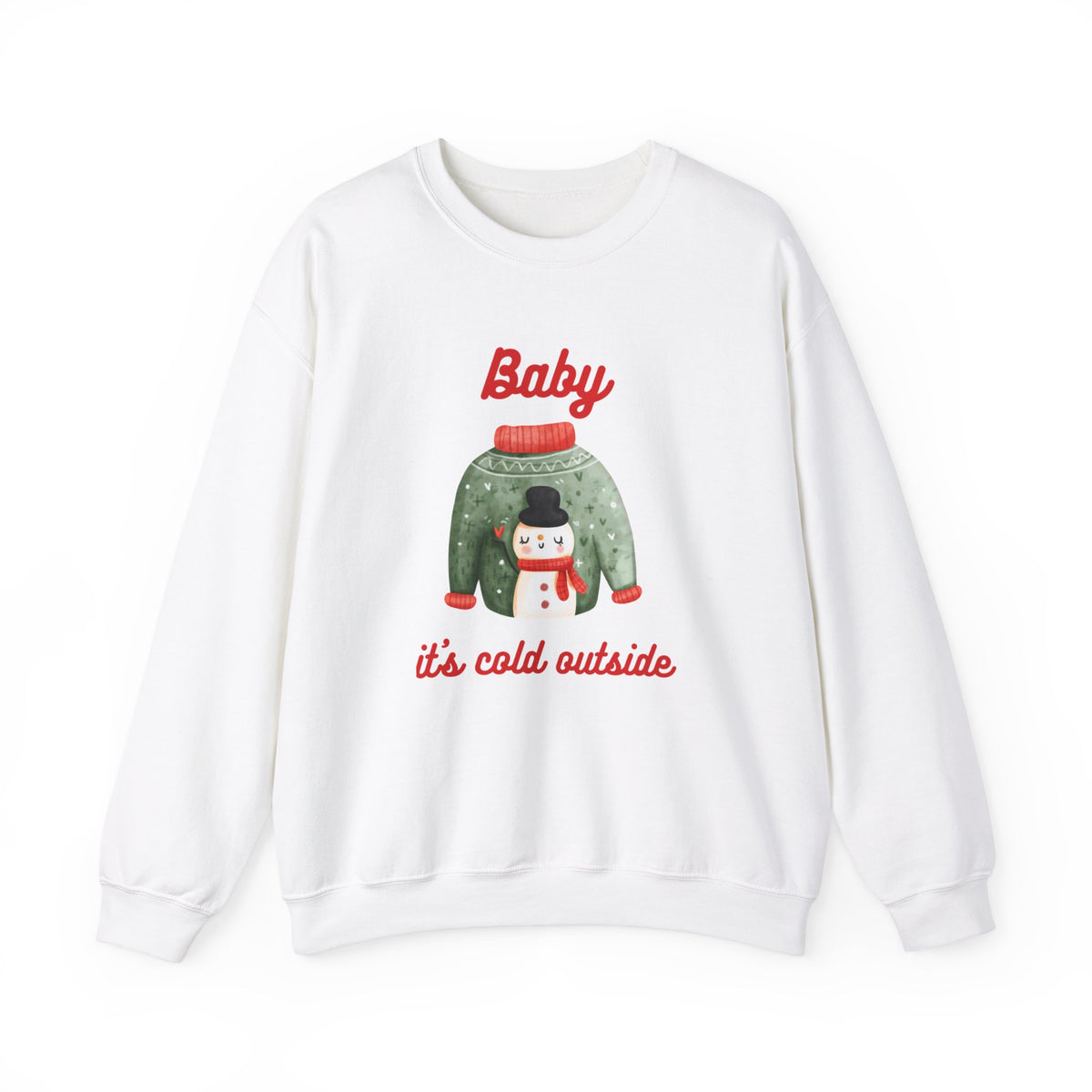 Unisex Heavy Blend Crewneck Sweatshirt Baby It's Cold Outside Snowman 🎄❄️❤️