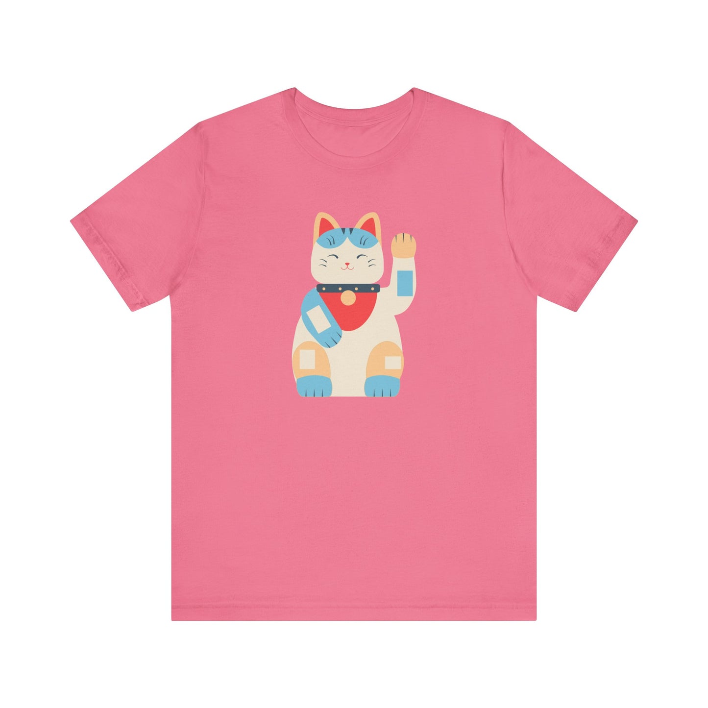 Good Vibes With Maneki-Neko Cat Unisex Jersey Short Sleeve Tee