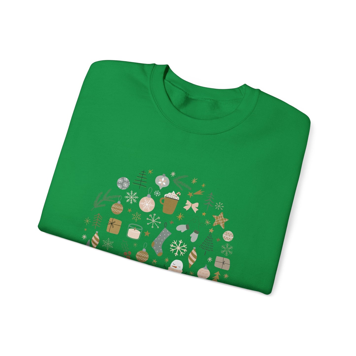 Unisex Heavy Blend Crewneck Sweatshirt Festive Holiday Round Collage 🎄☃️❄️