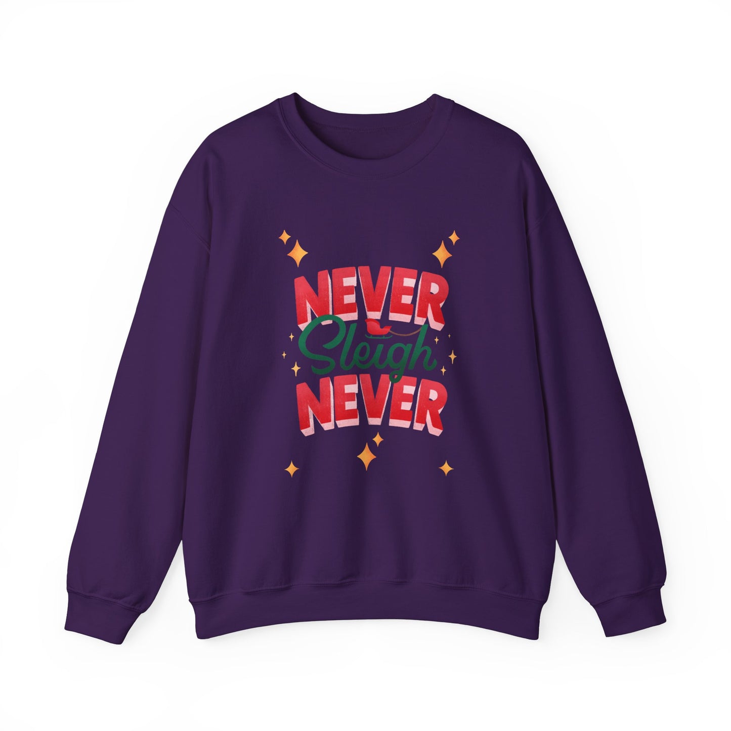 Unisex Heavy Blend Crewneck Sweatshirt Never Sleigh Never 🎄✨