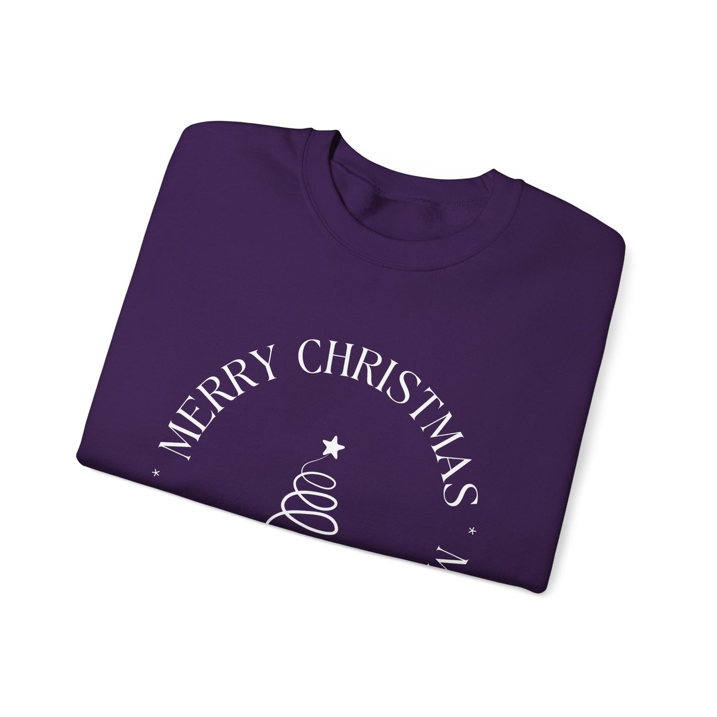 Unisex Heavy Blend Crewneck Sweatshirt Elegant Merry Christmas Tree 🎄✨