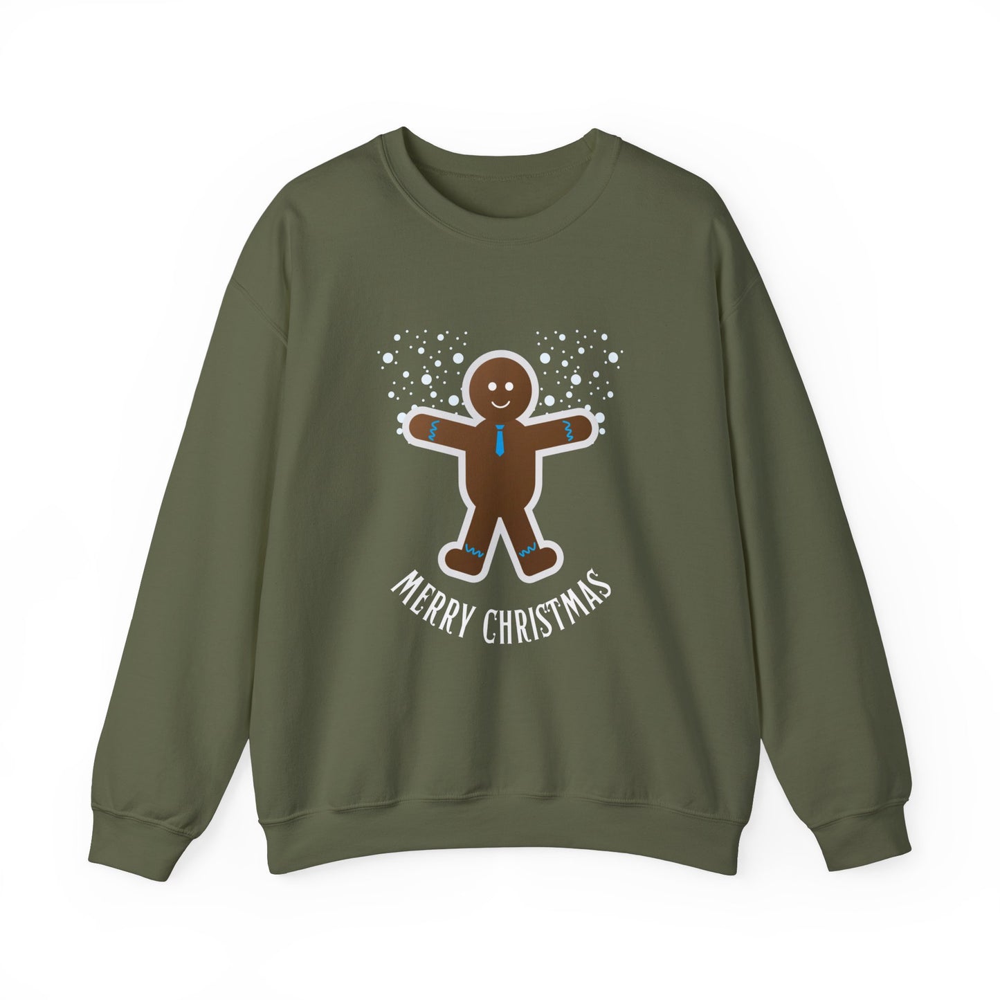 Unisex Heavy Blend Crewneck Sweatshirt Merry Christmas Happy Gingerbread Man 🎄🍪✨