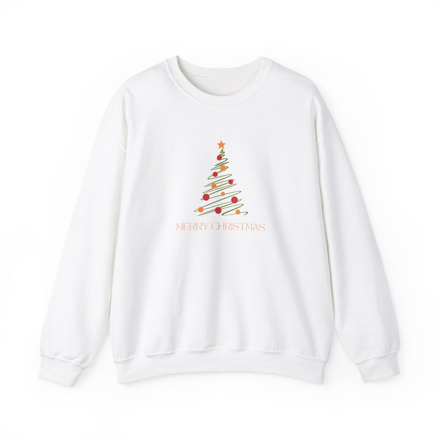 Unisex Heavy Blend Crewneck Sweatshirt Merry Christmas with Stylized Tree 🎄✨