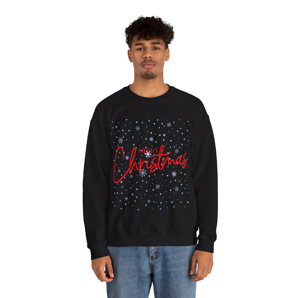 Merry Christmas Snowflakes ❄️🎄✨ Unisex Heavy Blend Crewneck Sweatshirt