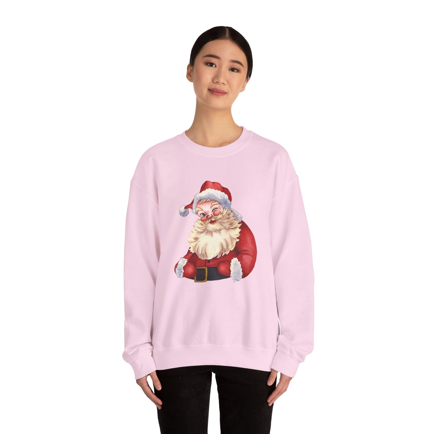 Unisex Heavy Blend Crewneck Sweatshirt Winking Santa 🎅✨❤️