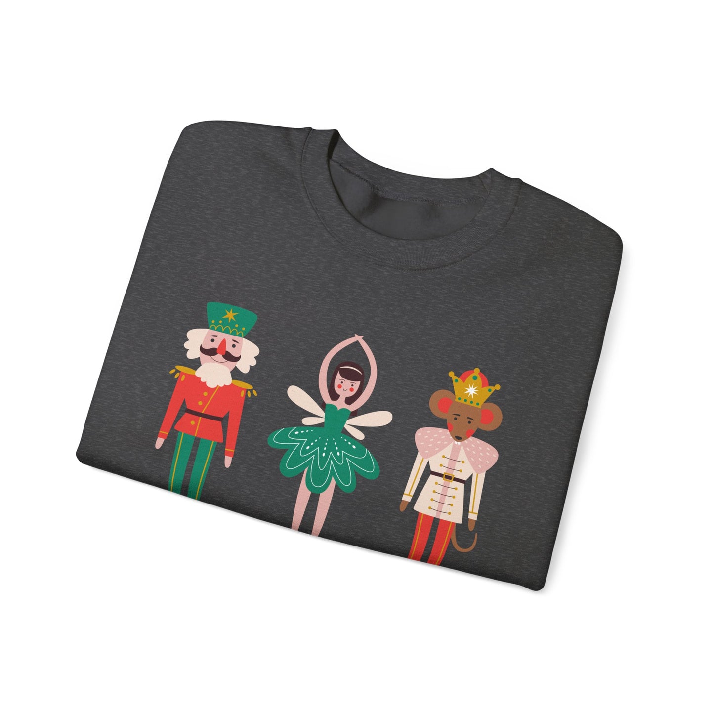Unisex Heavy Blend Crewneck Sweatshirt Happy Holidays Nutcracker 🎄✨