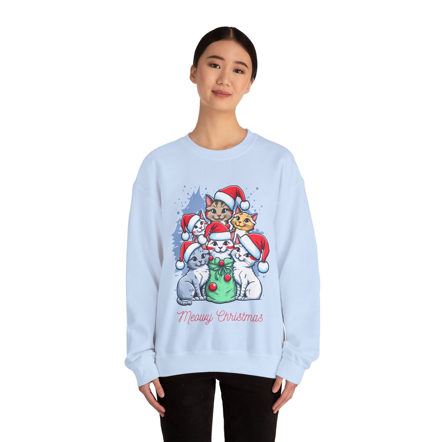 Unisex Heavy Blend Crewneck Sweatshirt Meowy Christmas 🎅🐾✨