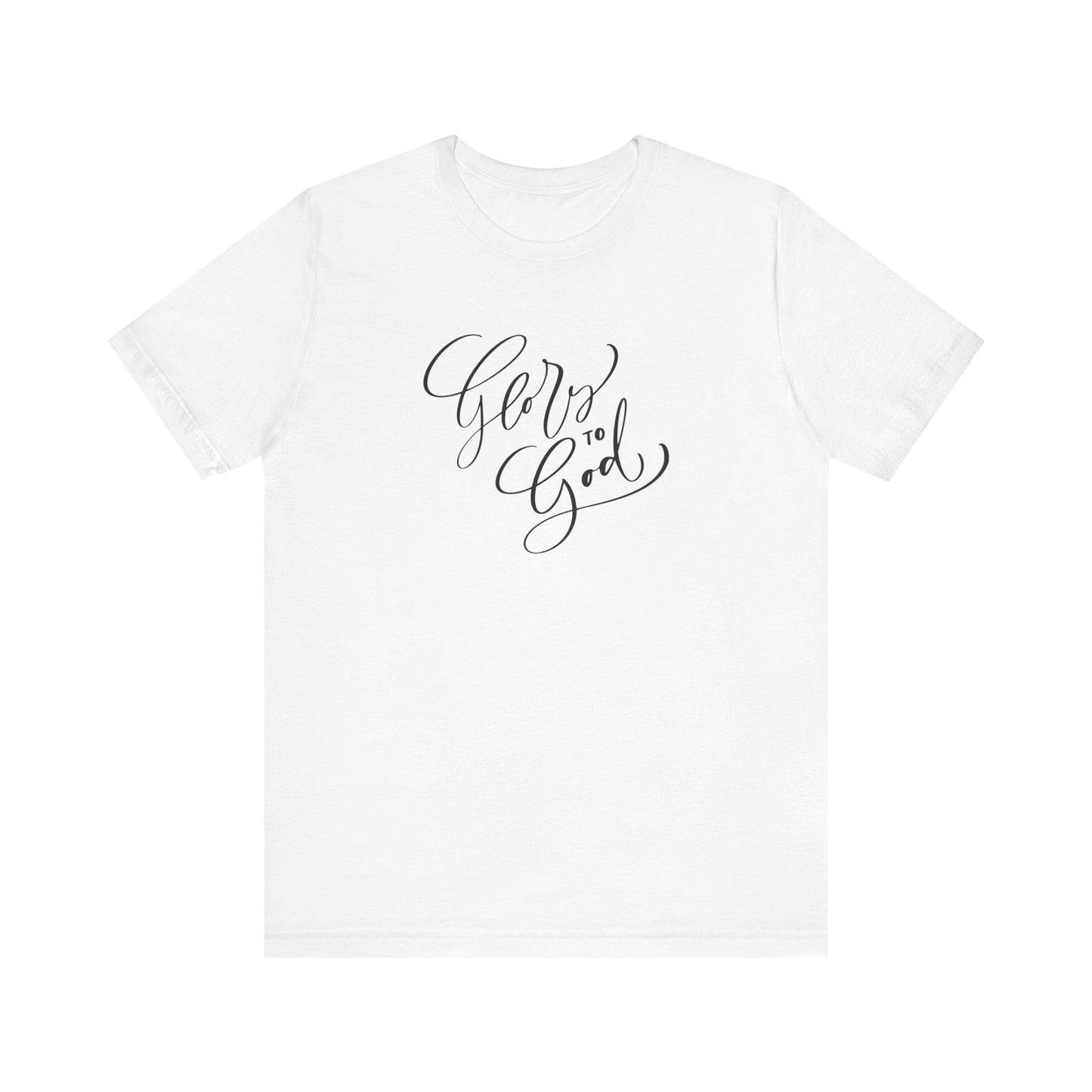 Unisex Jersey Short Sleeve Tee "Glory to God" Inspirational Brush Script