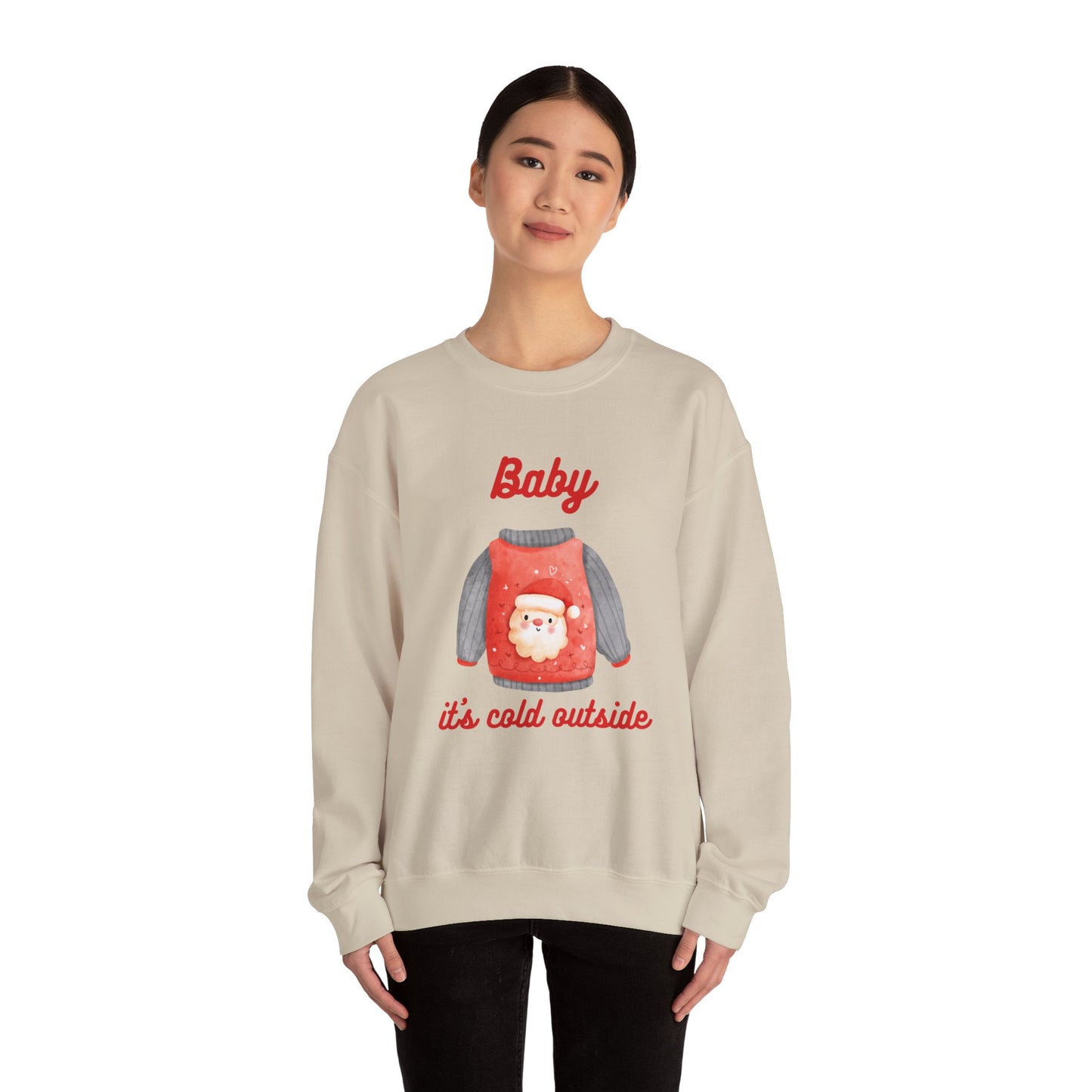 Unisex Heavy Blend Crewneck Sweatshirt Baby It's Cold Outside Santa 🎅🎄❄️❤️