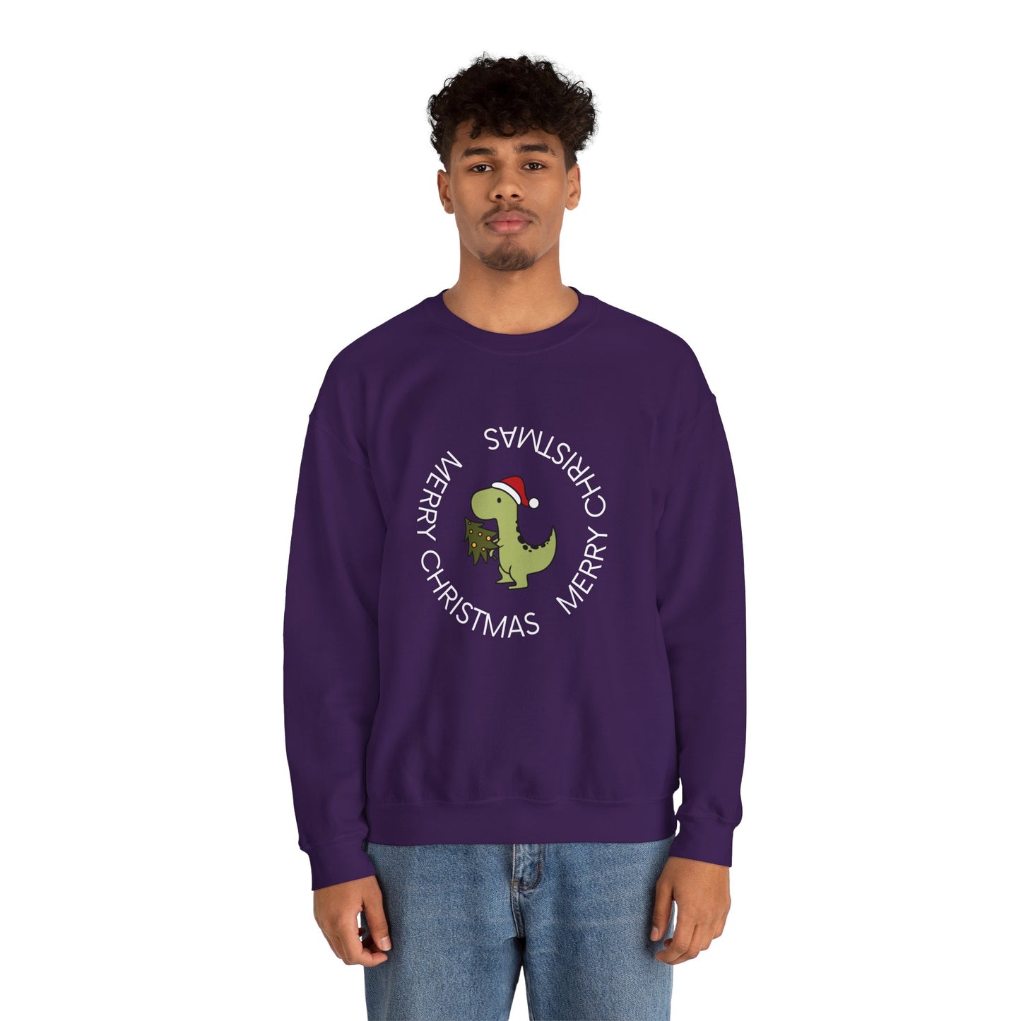 Dino-Merry Christmas 🎄🦖🎅 Unisex Heavy Blend Crewneck Sweatshirt
