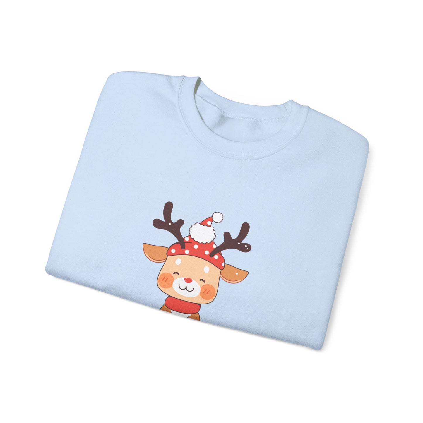 Unisex Heavy Blend Crewneck Sweatshirt Sitting Deer with Christmas 🎄🦌✨