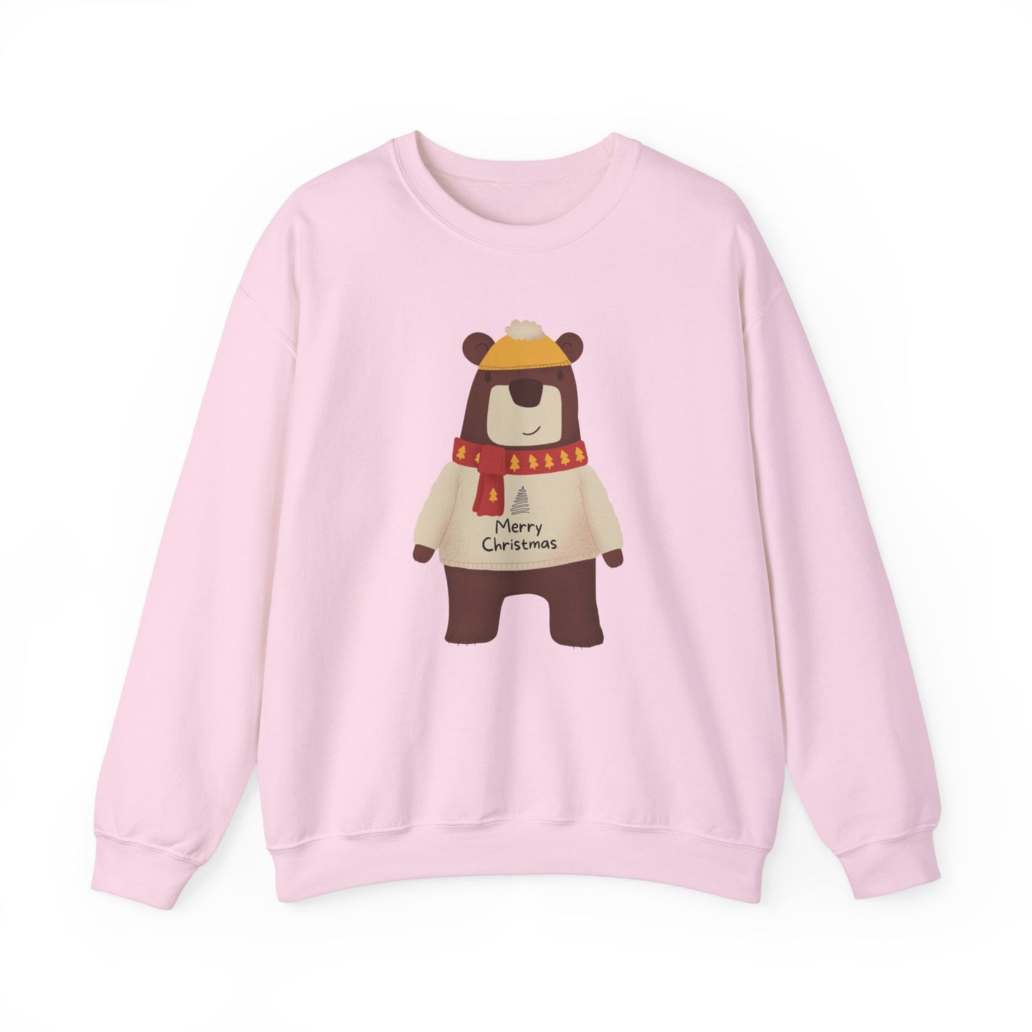 Unisex Heavy Blend Crewneck Sweatshirt Festive Bear in Sweater & Scarf 🎄🐻❤️