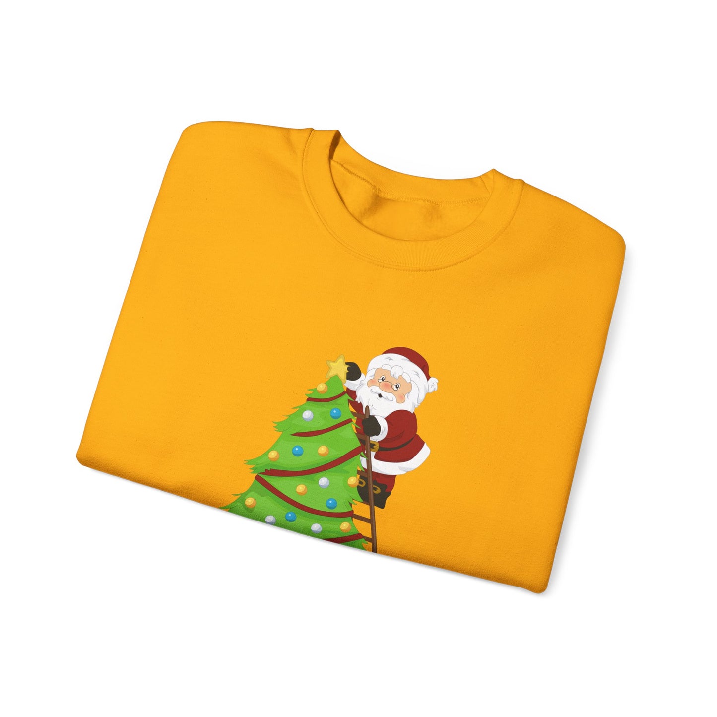 Unisex Heavy Blend Crewneck Sweatshirt Santa Climbing Ladder Merry Christmas 🎅🎄✨