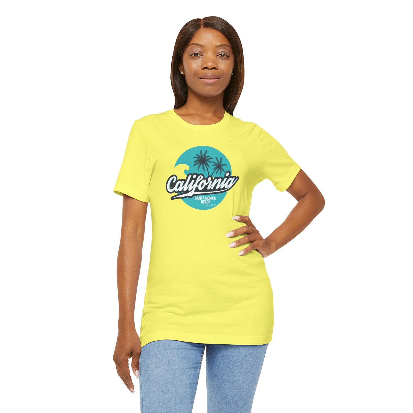 California Santa Monica Beach Unisex Jersey Short Sleeve Tee