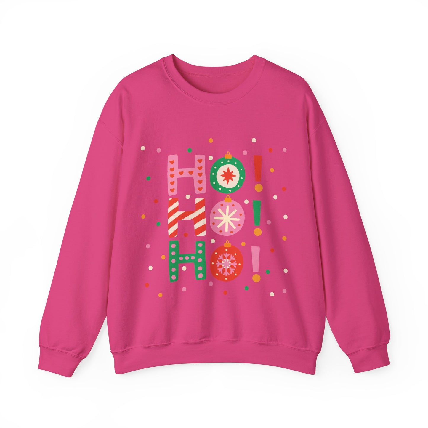 Unisex Heavy Blend Crewneck Sweatshirt Colorful Ho Ho Ho version 2 🎅✨