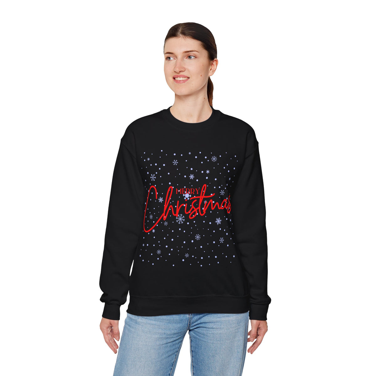 Merry Christmas Snowflakes ❄️🎄✨ Unisex Heavy Blend Crewneck Sweatshirt