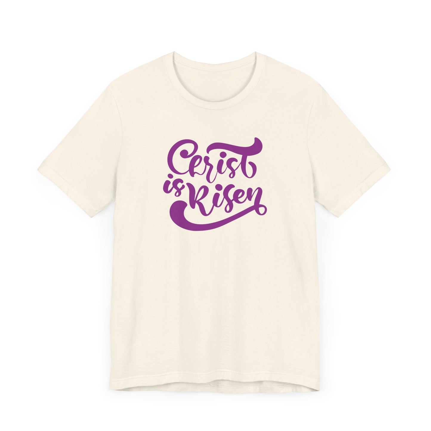 Christ is Risen Purple Print Unisex Jersey Short Sleeve Tee