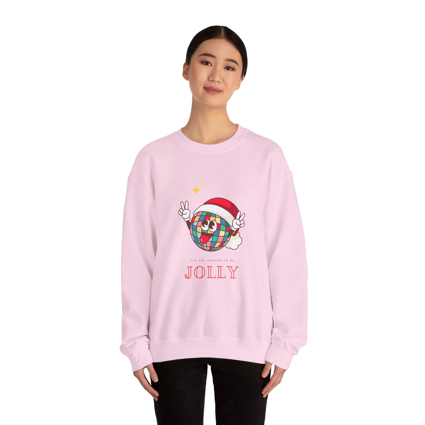 Unisex Heavy Blend Crewneck Sweatshirt Disco Ball Santa Hat 🎉🎅✨