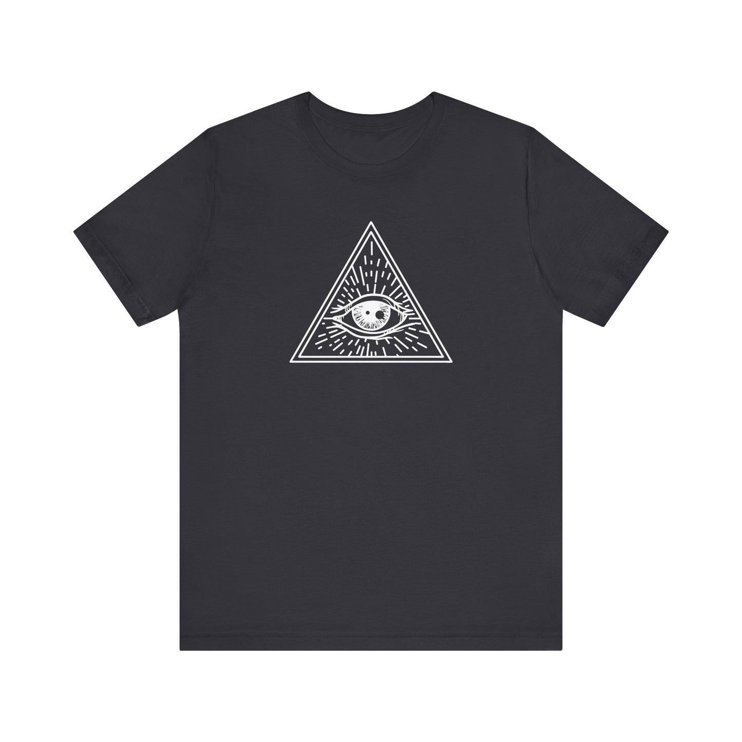 Unisex Jersey Short Sleeve Tee "Eye of Providence" All Seeing Eye White Print