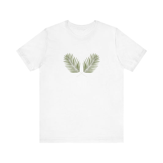 Unisex Jersey Short Sleeve Tee "Palm Sunday Reverence" Symbolic Crossed Palm Leaves