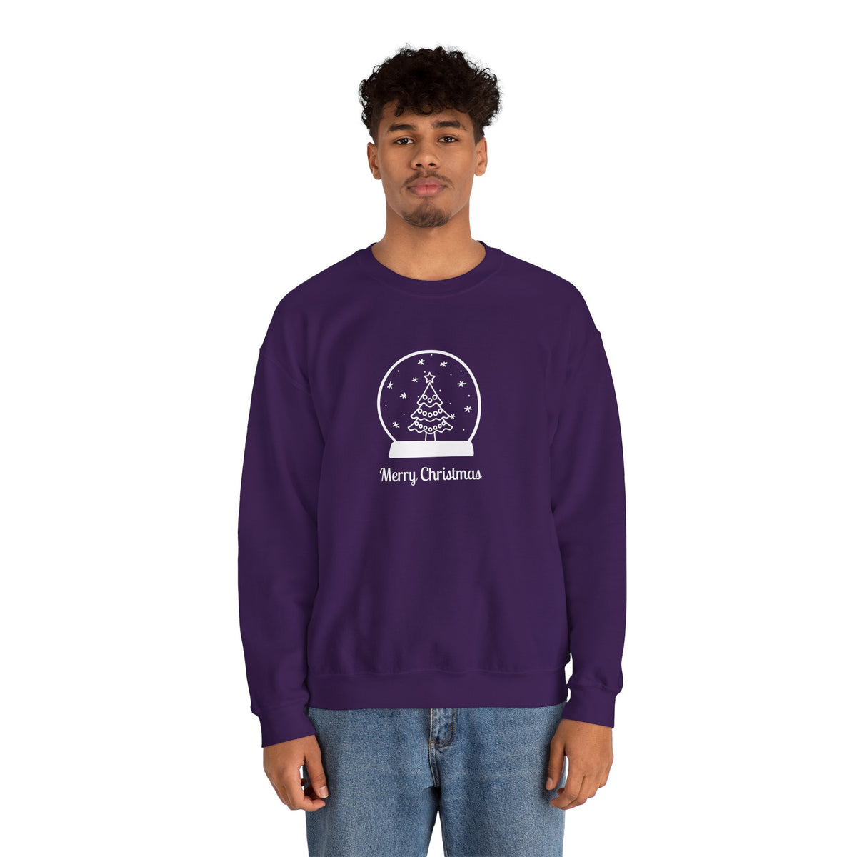 Snow Globe with Merry Christmas 🎄❄️✨ Unisex Heavy Blend Crewneck Sweatshirt