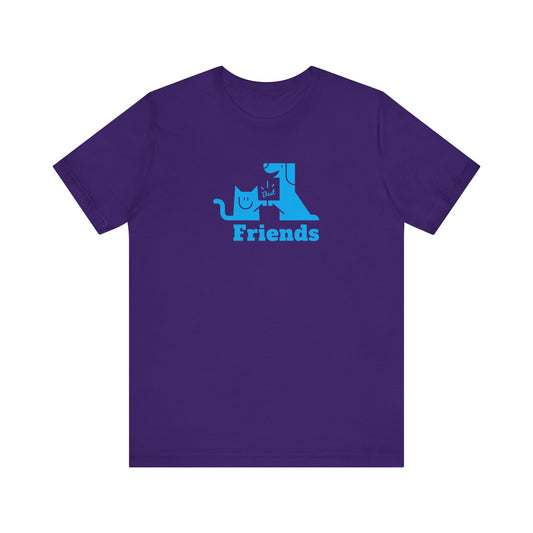 Unisex Jersey Short Sleeve Tee Cat & Dog Hi-5 Each Other Best Friends Blue Print