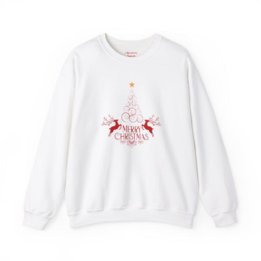 Unisex Heavy Blend Crewneck Sweatshirt Elegant Merry Christmas Tree 🎄✨