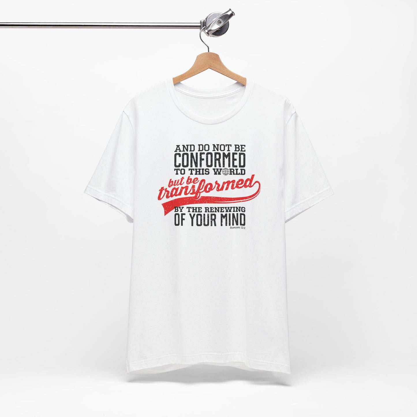 Be Transformed Romans 12:2 Unisex Jersey Short Sleeve Tee
