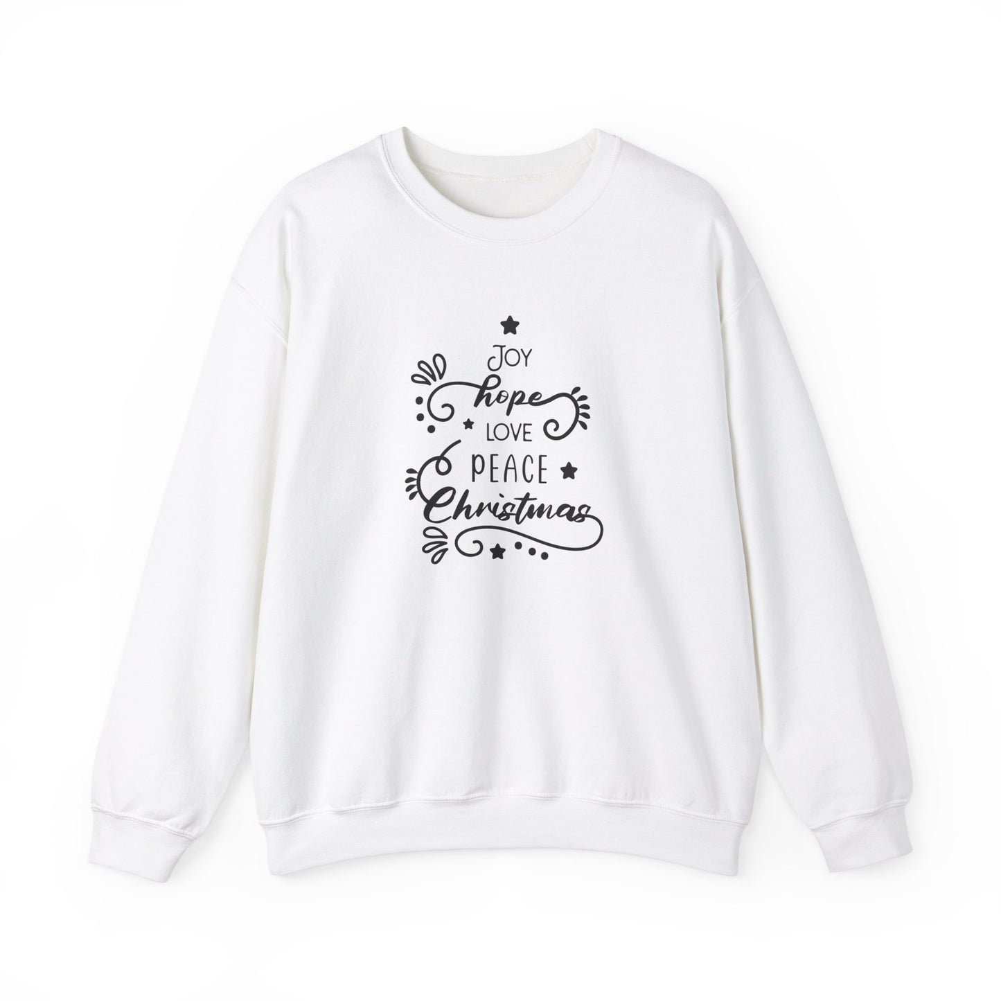 Unisex Heavy Blend Crewneck Sweatshirt Joy Hope Love Peace Christmas 🎄✨