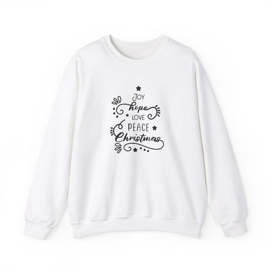 Unisex Heavy Blend Crewneck Sweatshirt Joy Hope Love Peace Christmas 🎄✨