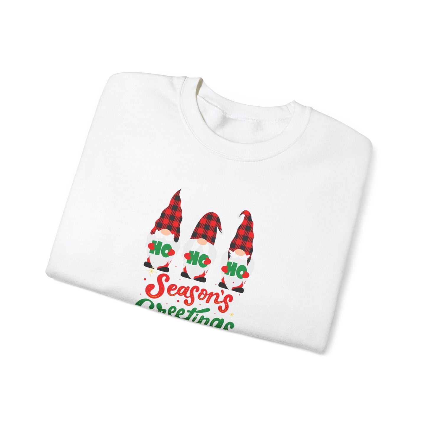 Unisex Heavy Blend Crewneck Sweatshirt Season's Greetings with Santa's Dwarves 🎅🎄✨