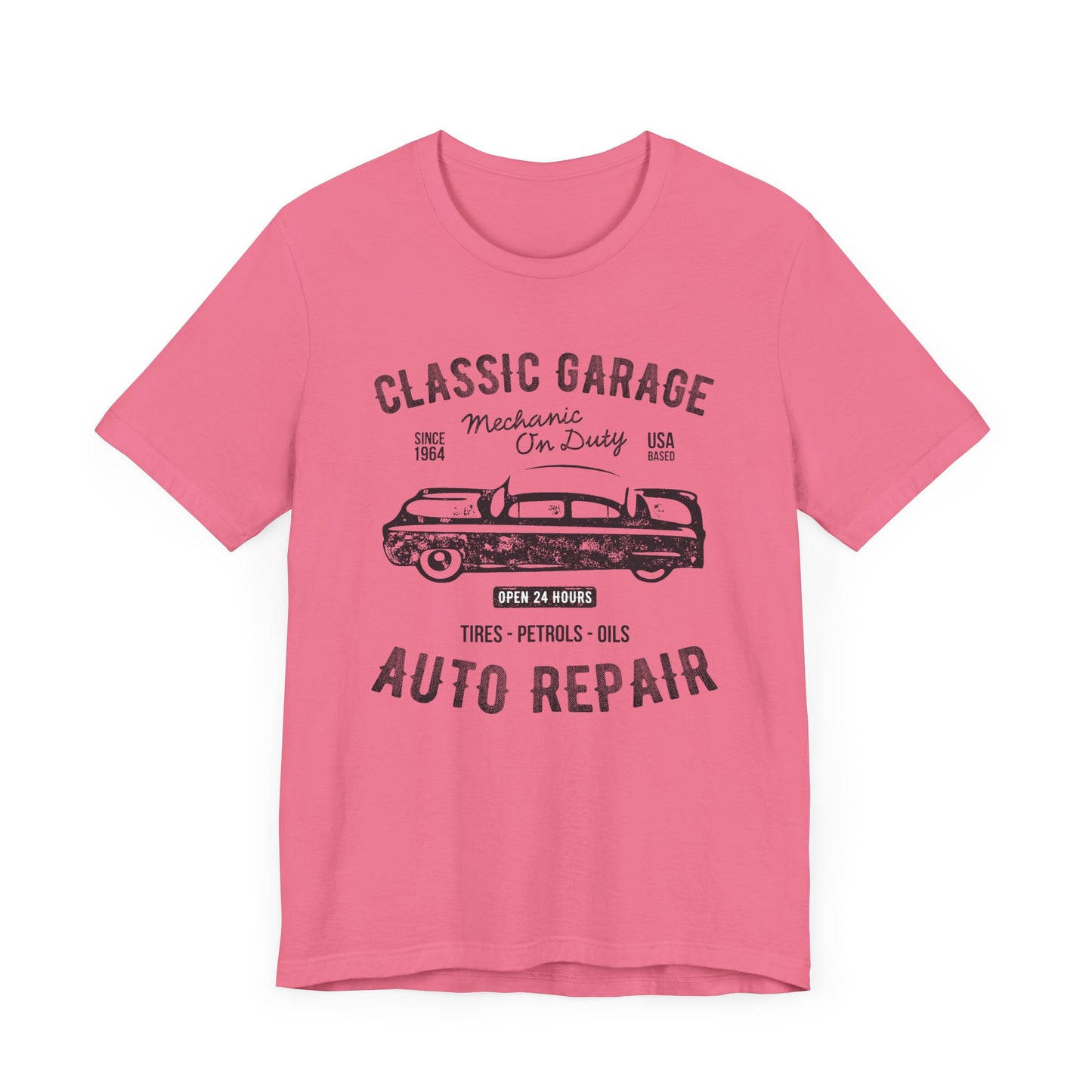 Unisex Jersey Short Sleeve Tee Classic Garage Auto Repair Black Print