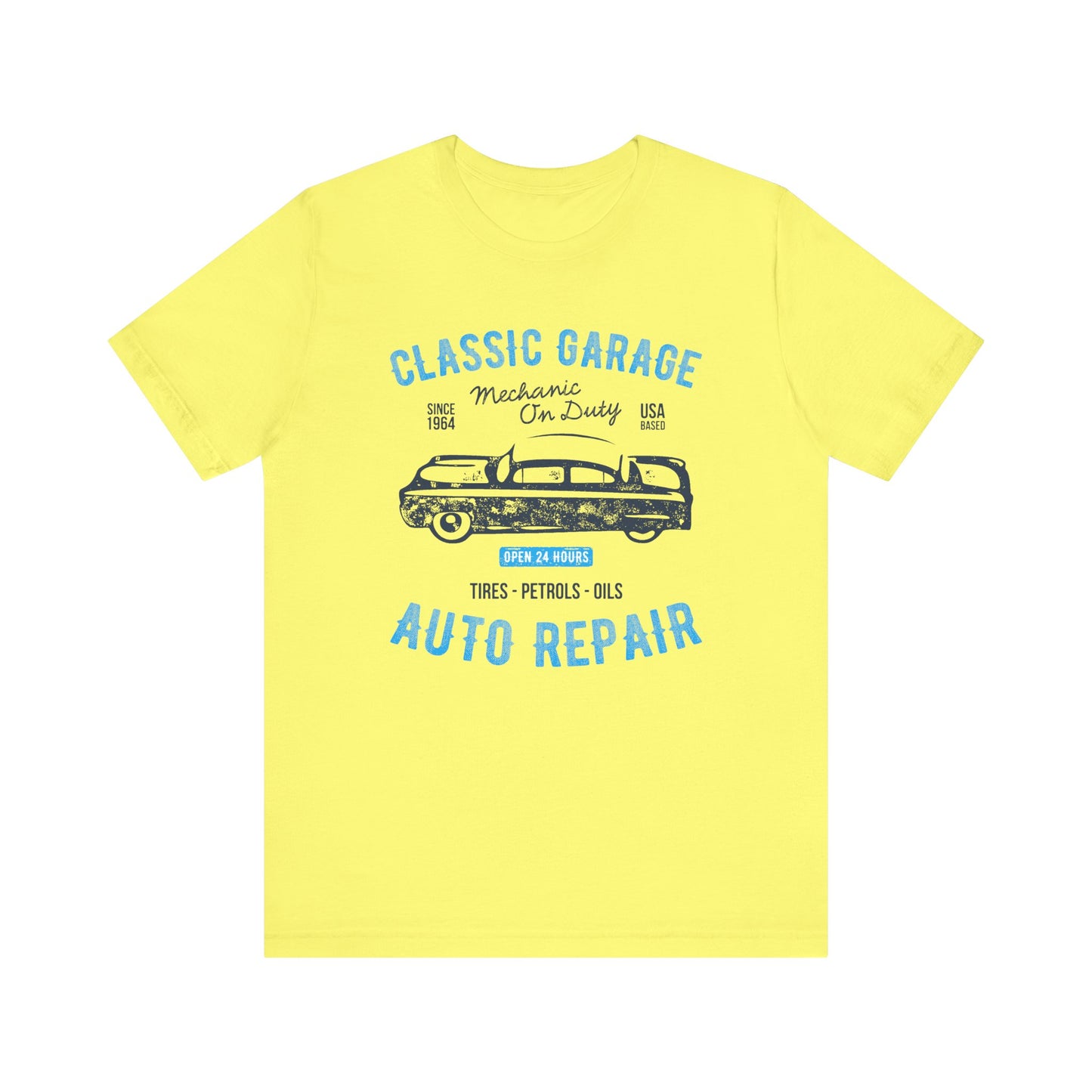 Unisex Jersey Short Sleeve Tee Classic Garage Auto Repair Blue Print