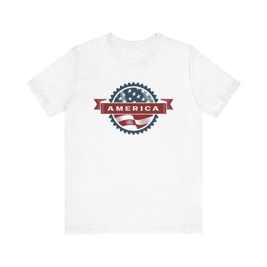 Unisex Jersey Short Sleeve Tee America Shield Star Spangled Banner