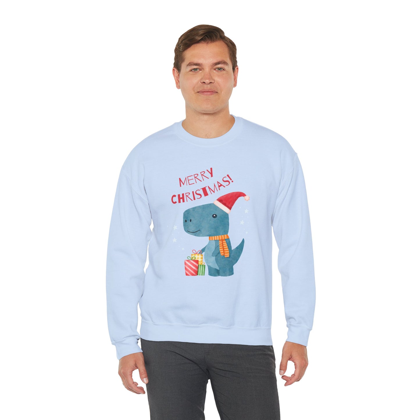 Merry Christmas Dino 🎄🦖🎁 Unisex Heavy Blend Crewneck Sweatshirt