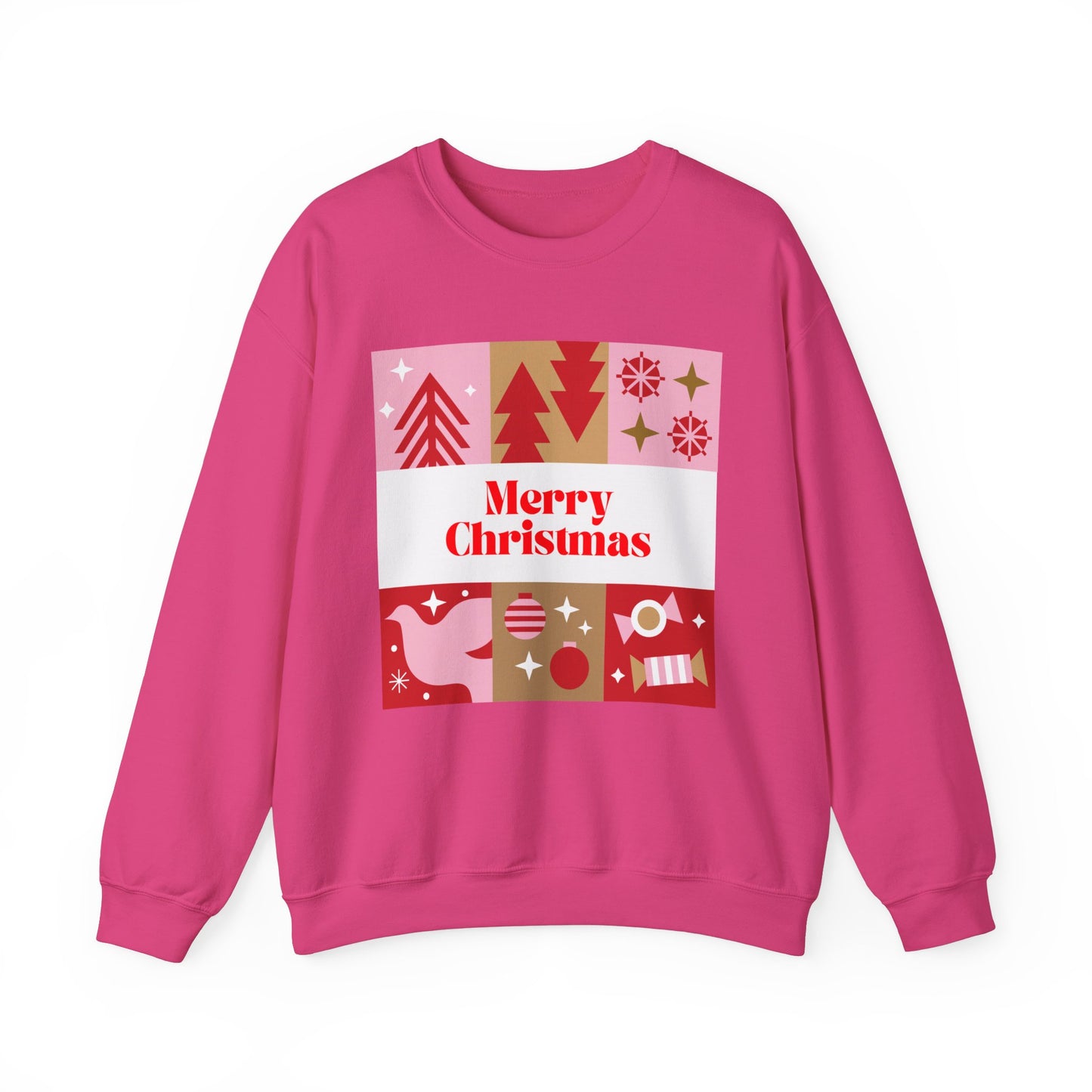 Unisex Heavy Blend Crewneck Sweatshirt Pink Christmas Montage 🎄💖✨