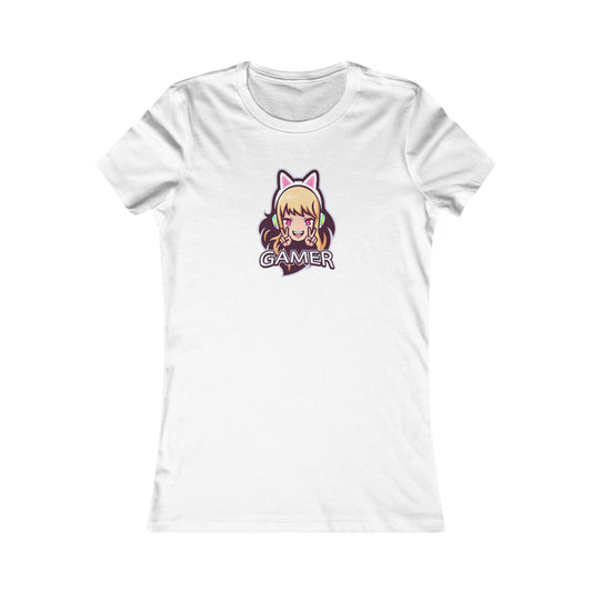 Women's Favorite Tee "Game On, Peace Out Bunny" Playful Gamer Girl